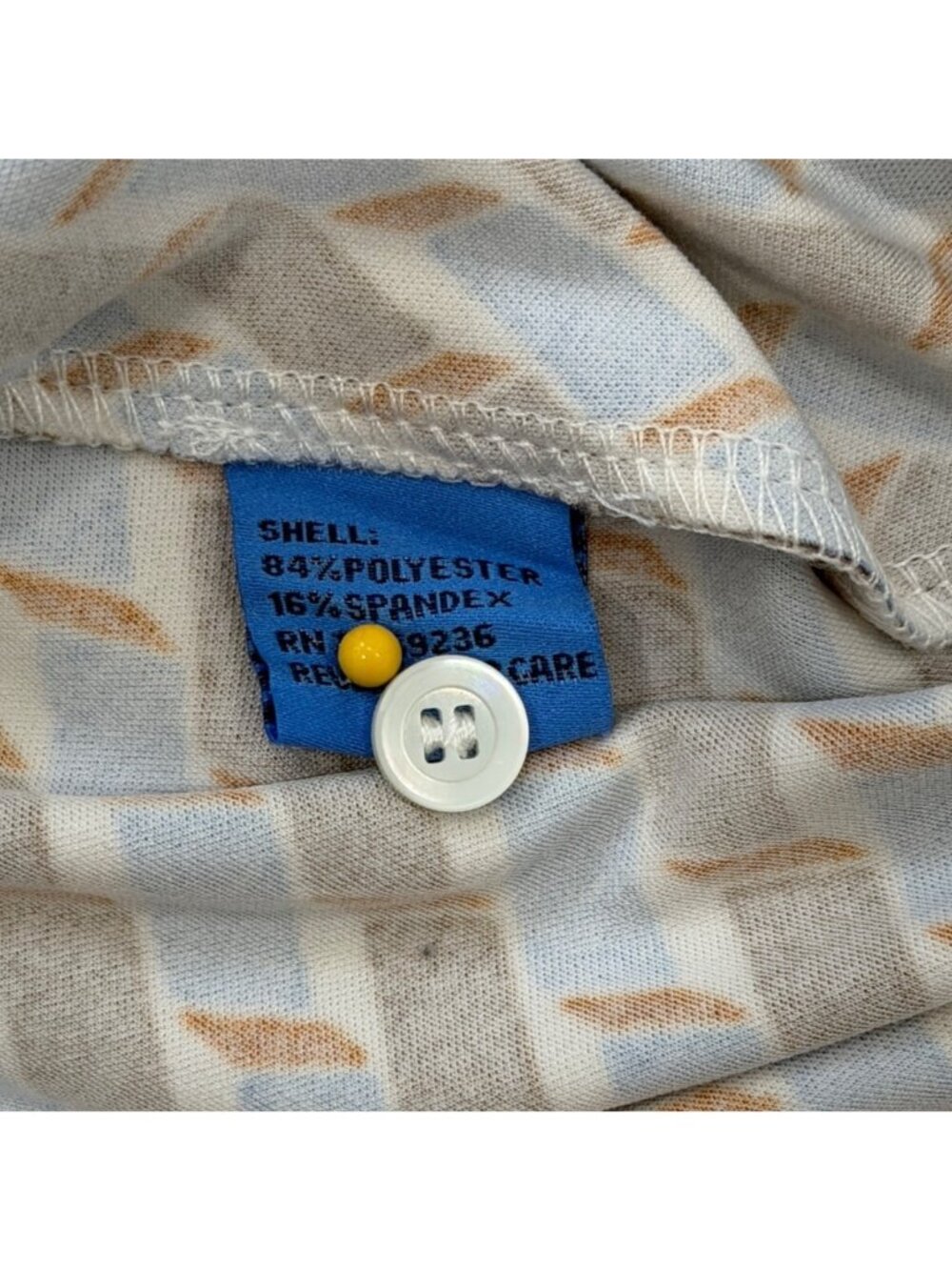 J. McLaughlin Womens Size L Shirt Dress Belted Button-Up Geometric Blue Brown - Picture 5 of 8